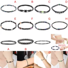 2020 multi-couleur magnétique thérapie Bracelet réglable perte de poids Bracelet rond noir pierre soins de santé de luxe minceur produit(China)