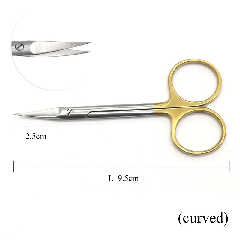 Description Picture 6 of itemDouble-eyelid scissors with gold handle 10cm stainless steel surgical instrument for ophthalmic surgery