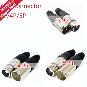 Male & Female 3-Pin 4-Pin 5-Pin XLR Microphone Audio Cable Plug Connectors Cannon Cable Terminals
Male & Female 3-Pin 4-Pin 5-Pin XLR Microphone Audio Cable Plug Connectors Cannon Cable Terminals