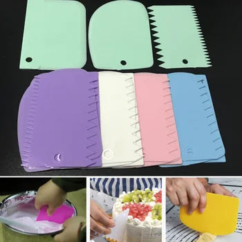 3Pc Baking Pastry Tools Plastic Dough Knife Icing Fondant Scraper Decorating Plain Smooth Jagged Edge Spatulas Cutters Cake Tool
3Pc Baking Pastry Tools Plastic Dough Knife Icing Fondant Scraper Decorating Plain Smooth Jagged Edge Spatulas Cutters Cake Tool