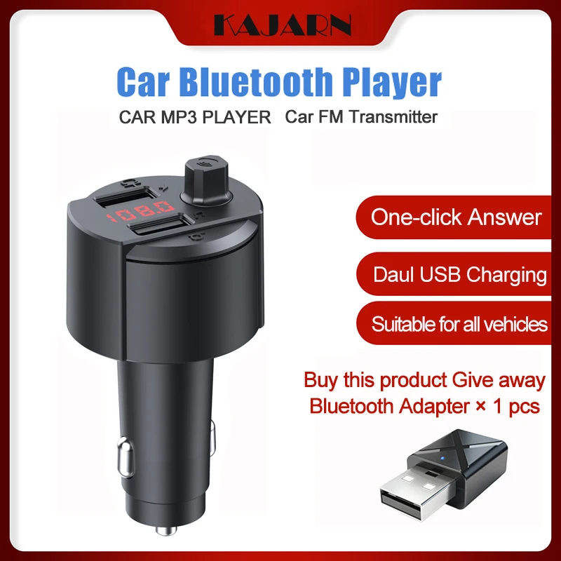 KAJARN FM Transmitter Bluetooth Car MP3 Player Car Radio Transmitter Audio FM Modulator Dual USB Charger Wireless FM Adapter
KAJARN FM Transmitter Bluetooth Car MP3 Player Car Radio Transmitter Audio FM Modulator Dual USB Charger Wireless FM Adapter