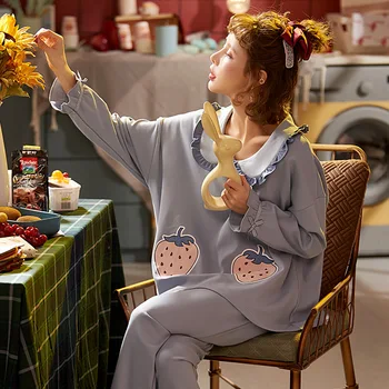 New long-sleeved pajamas women spring and autumn ins net red home service women can wear ladies daily clothes
New long-sleeved pajamas women spring and autumn ins net red home service women can wear ladies daily clothes