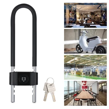Bicycle Fingerprint Padlock U Shape Fingerprint Lock Padlock Electric Lock With 2 Keys for Scooter Bicycle Office Glass Door
Bicycle Fingerprint Padlock U Shape Fingerprint Lock Padlock Electric Lock With 2 Keys for Scooter Bicycle Office Glass Door