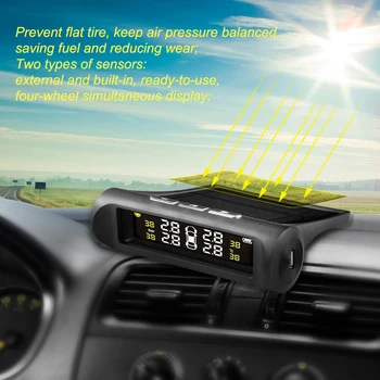 Outdoor Motorcycling Accessaries Supplies Solar Car TPMS LCD Display Tire Pressure Monitoring System with 4 Sensors
Outdoor Motorcycling Accessaries Supplies Solar Car TPMS LCD Display Tire Pressure Monitoring System with 4 Sensors