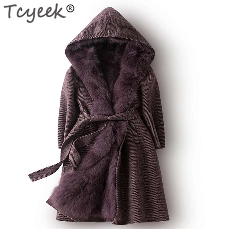 Tcyeek Real Fur Coat Hooded Winter Jacket for Women Clothes 2019 Korean Thick Warm Fox Fur Liner Parka Ladies Long Coat Belt 178
Tcyeek Real Fur Coat Hooded Winter Jacket for Women Clothes 2019 Korean Thick Warm Fox Fur Liner Parka Ladies Long Coat Belt 178