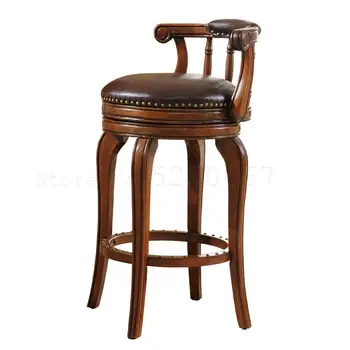 European bar stools bar stools solid wood backrest American bar chair home rotation simple light luxury high stool
European bar stools bar stools solid wood backrest American bar chair home rotation simple light luxury high stool