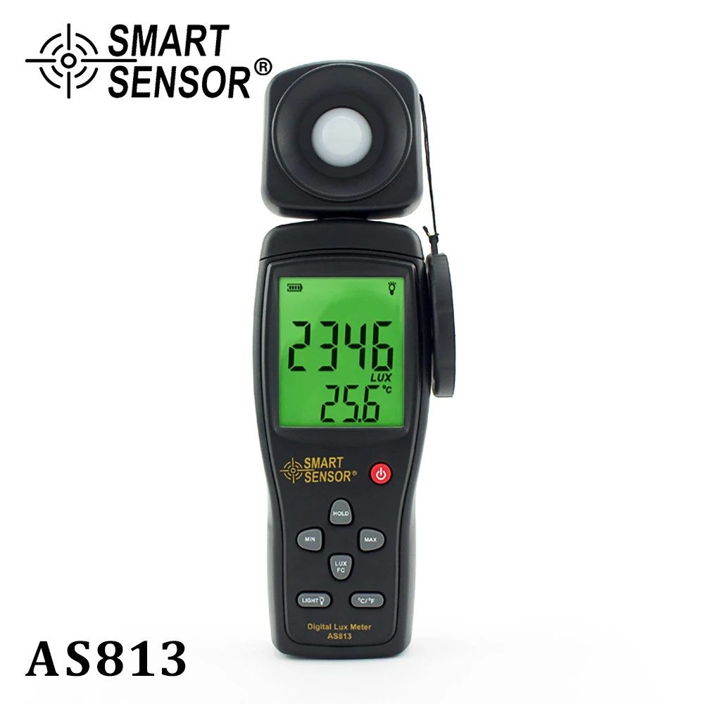 Smart Senor AS813 Digital Luxmeter Light Meter Lux/FC Meter Luminometer Photometer 100,000 Lux spectrometer spectrophotometer
Smart Senor AS813 Digital Luxmeter Light Meter Lux/FC Meter Luminometer Photometer 100,000 Lux spectrometer spectrophotometer