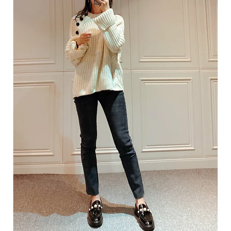 Women Sweater 2020 Early Spring New Round Neck Shoulder Hemp Pattern Woven Wide-sleeved Stitching Casual Sweater 
Women Sweater 2020 Early Spring New Round Neck Shoulder Hemp Pattern Woven Wide-sleeved Stitching Casual Sweater