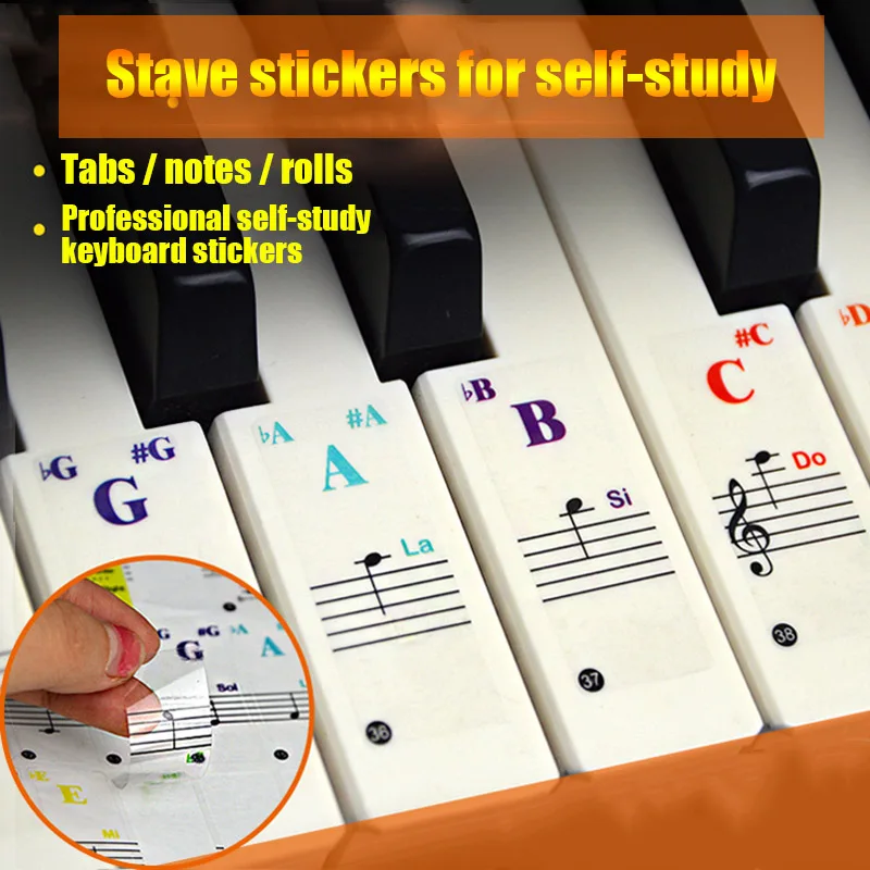 Piano Stickers for Keys Colorful Transparent Piano Keyboard Stickers Full Set Sticker Reusable WHShopping
Piano Stickers for Keys Colorful Transparent Piano Keyboard Stickers Full Set Sticker Reusable WHShopping