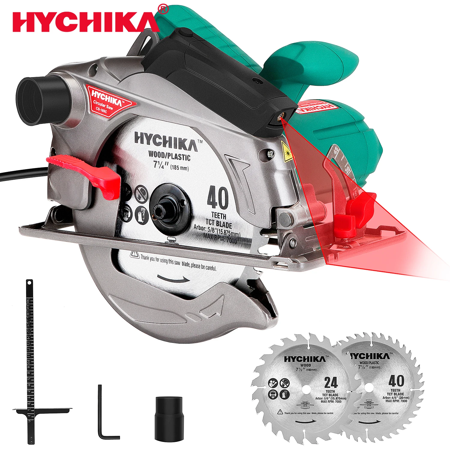HYCHIKA Circular Saw 12.5A Electric Saw with Fixed Speed 4700RPM Laser Guide Power Tools
HYCHIKA Circular Saw 12.5A Electric Saw with Fixed Speed 4700RPM Laser Guide Power Tools