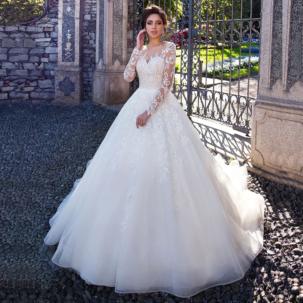 ADLN Romantic Princess Wedding Dress Lace Scoop Long Sleeves Sweep Train Bridal Gowns Robe De Mariage Custom Plus Size
ADLN Romantic Princess Wedding Dress Lace Scoop Long Sleeves Sweep Train Bridal Gowns Robe De Mariage Custom Plus Size