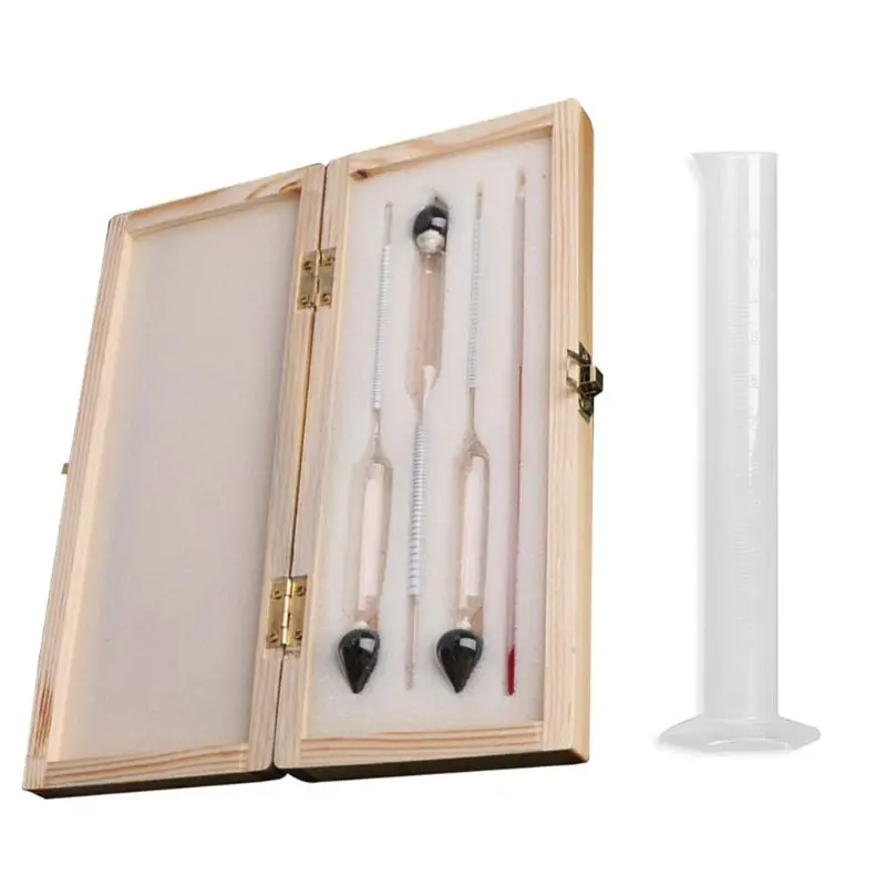 Alcohol Hydrometer Tester+Thermometer +Measuring Bottle +Wooden Box Alcoholmeter Alcohol Meter Wine Concentration Meter New 2019
Alcohol Hydrometer Tester+Thermometer +Measuring Bottle +Wooden Box Alcoholmeter Alcohol Meter Wine Concentration Meter New 2019