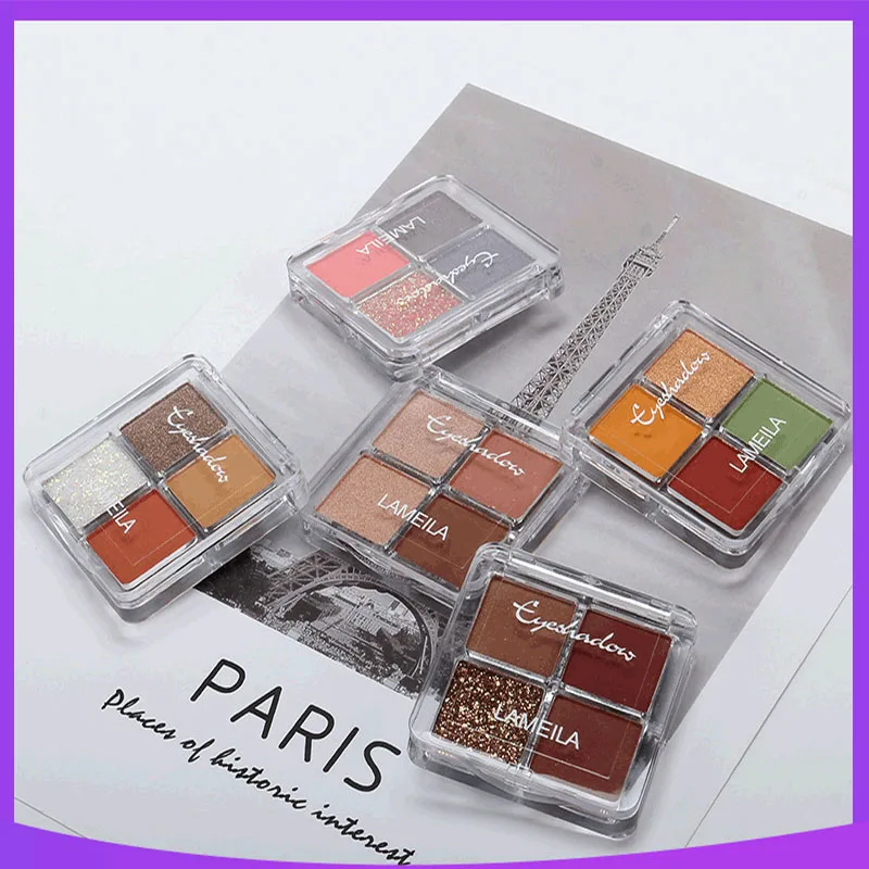 Eyeshadow Four Color Make Up Palette Beauty Glitter Glazed Empty Cosmetics Pigment Liquid Eye Shadow Multicolor Style Fingertips
Eyeshadow Four Color Make Up Palette Beauty Glitter Glazed Empty Cosmetics Pigment Liquid Eye Shadow Multicolor Style Fingertips