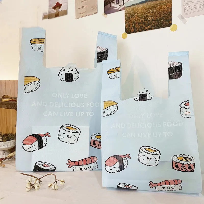 50Pcs Light Blue Sushi Plastic Bag Thickened Flexible Strong Bento Food Baking Packaging Vest Type Portable Gift Shopping Bags
50Pcs Light Blue Sushi Plastic Bag Thickened Flexible Strong Bento Food Baking Packaging Vest Type Portable Gift Shopping Bags