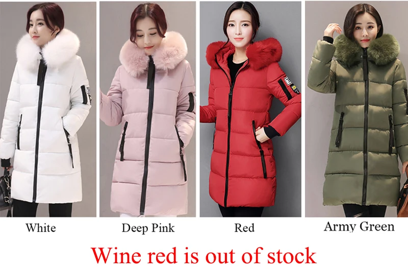 2019 hooded plus size 3XL long women winter jacket with fur collar warm thick parka cotton padded female fashion womens coat