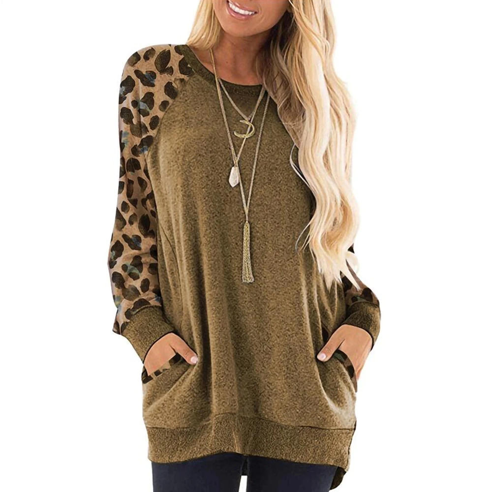 OEAK Women Autumn T-Shirt Casual O-Neck Mini Leopard T-Shirts 2019 New Fashion Women Patchwork Long Sleeve Pocket Long Tops
OEAK Women Autumn T-Shirt Casual O-Neck Mini Leopard T-Shirts 2019 New Fashion Women Patchwork Long Sleeve Pocket Long Tops