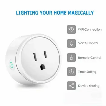 WiFi Smart Plug Socket Wireless Remote Control Outlet Timing Switch Voice Control Plug European and American Smart Version
WiFi Smart Plug Socket Wireless Remote Control Outlet Timing Switch Voice Control Plug European and American Smart Version