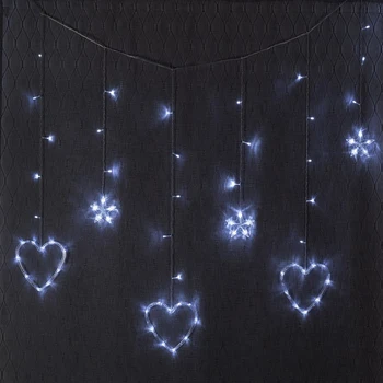 Garland "Fringe" 2.4 x 0.9 m with attachments "Heart", IP20, transparent thread, 186 LED, white glow, 8 modes, 220 V
Garland "Fringe" 2.4 x 0.9 m with attachments "Heart", IP20, transparent thread, 186 LED, white glow, 8 modes, 220 V