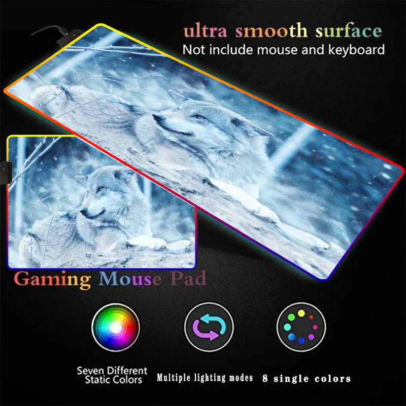 Animal Wolf Snow Big Mousepad Laptop Rubber Mice Pad RGB LED Illuminate Desktop Mats with Sewn Edges for Gamer Gaming
Animal Wolf Snow Big Mousepad Laptop Rubber Mice Pad RGB LED Illuminate Desktop Mats with Sewn Edges for Gamer Gaming