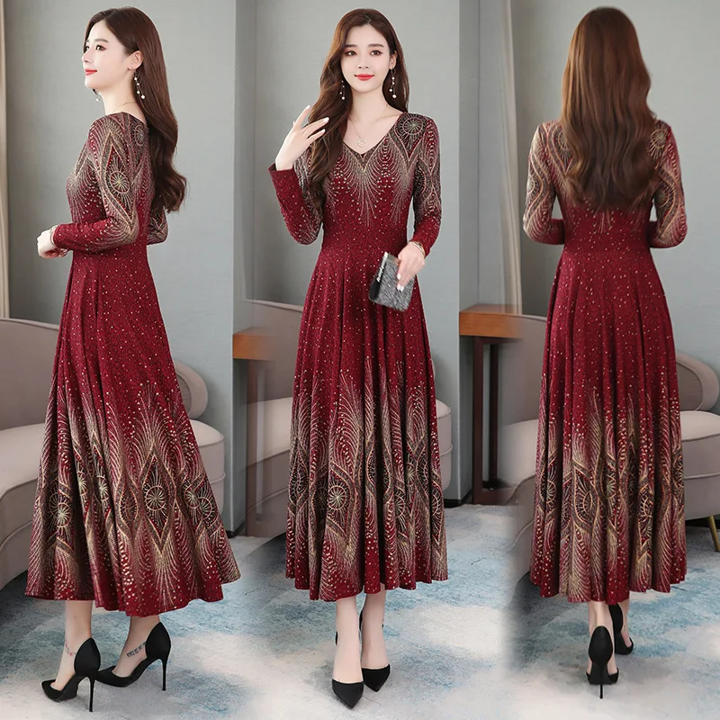 2019 Autumn And Winter New Style Elegant V-neck Long Sleeve Waist Hugging Slimming Heat Transfer Floral Patterns Loose Base Flor
2019 Autumn And Winter New Style Elegant V-neck Long Sleeve Waist Hugging Slimming Heat Transfer Floral Patterns Loose Base Flor