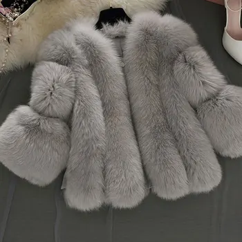 Autumn Winter Coats Women Fashion Synthetic Leather Large Size 3 / 4 Sleeve Short Jacket Outwear Imitation Fur Fox S - Xxxxl 
Autumn Winter Coats Women Fashion Synthetic Leather Large Size 3 / 4 Sleeve Short Jacket Outwear Imitation Fur Fox S - Xxxxl