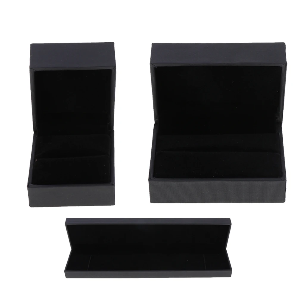 Jewelry Case Black Gift Box for Necklace Ring Bracelet Couple Rings Pendant Storage Holder Jewelry Case Black Gift Box for Necklace Ring Bracelet Couple Rings Pendant Storage Holder