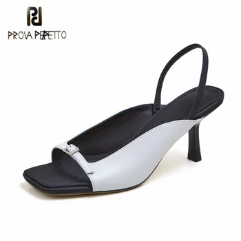 Prova Perfetto Brand Design Genuine Leather Peep Toe Shoes Woman Elegant Thin Heels Sandals for Women Black Office lady Shoes
Prova Perfetto Brand Design Genuine Leather Peep Toe Shoes Woman Elegant Thin Heels Sandals for Women Black Office lady Shoes