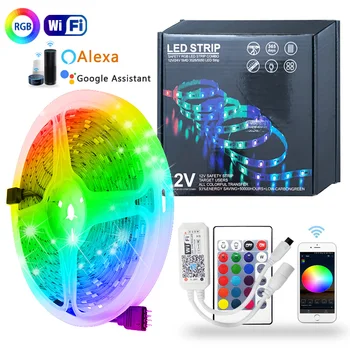 5M 10M 15M SMD 5050 RGB LED Strip Light 2835 LED Light rgb Leds tape diode ribbon Flexible WiFi Control DC 12V Christmas lights
5M 10M 15M SMD 5050 RGB LED Strip Light 2835 LED Light rgb Leds tape diode ribbon Flexible WiFi Control DC 12V Christmas lights