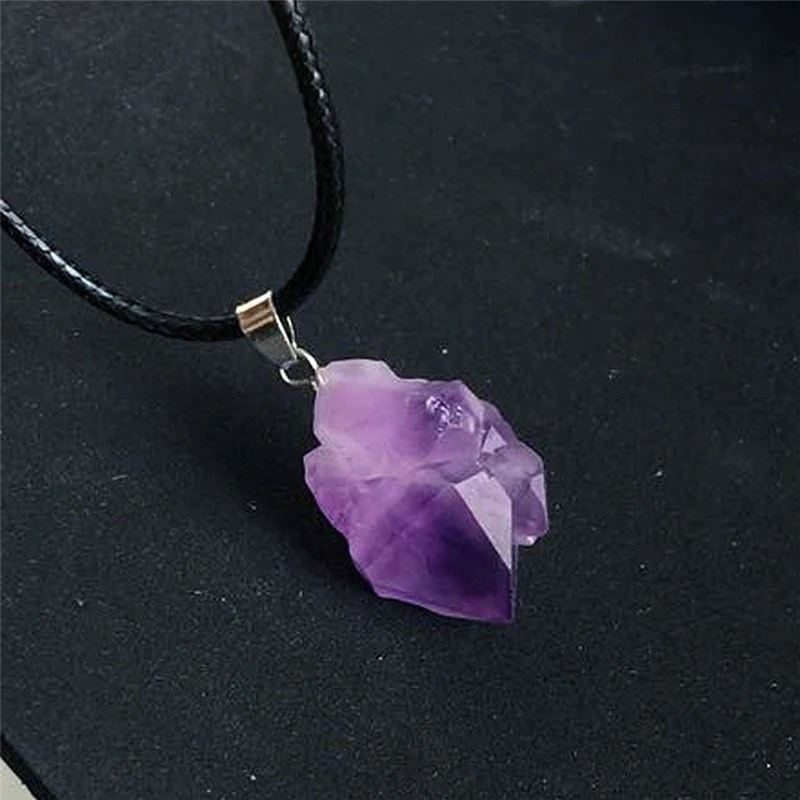 Уникальный очаровательный аметистовый кулон Pinksee из натурального камня женская
