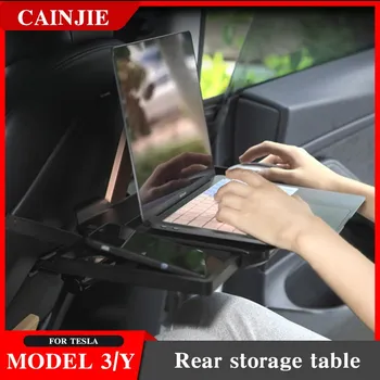 For Tesla Model 3 2021 Car Rear Folding Laptop Table Portable Vehicle Desk Car Modification For Tesla Model Y Accessories
