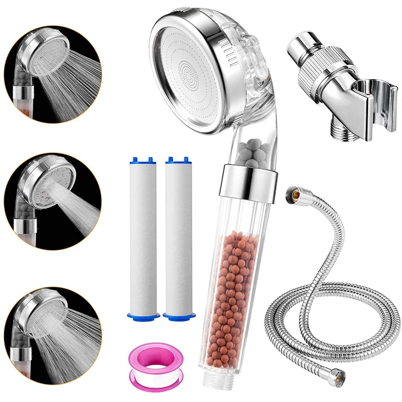 Shower Head 3 Function Adjustable Saving Water SPA Handheld Detachable Shower Head with PP Cotton Filter Hose Shower Brackets
Shower Head 3 Function Adjustable Saving Water SPA Handheld Detachable Shower Head with PP Cotton Filter Hose Shower Brackets