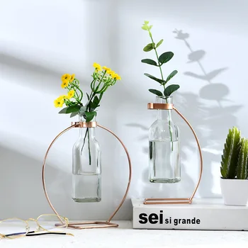 Metal Glass Flower Vase Home Decor Wrought Iron Flower Stand Test Tube Nordic Decoration for Wedding Home Living Room Ornament 
Metal Glass Flower Vase Home Decor Wrought Iron Flower Stand Test Tube Nordic Decoration for Wedding Home Living Room Ornament