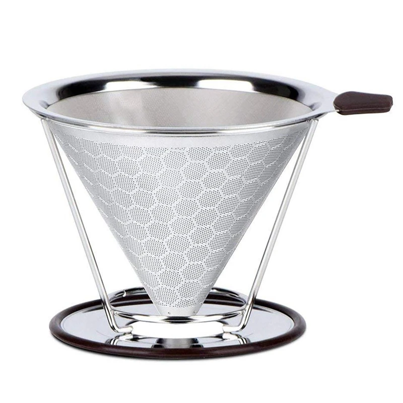 Pour Over Coffee Filter,Stainless Steel Permanent Coffee Dripper, Paperless Reusable Coffee Filter Cone with Removable Cup Stand
Pour Over Coffee Filter,Stainless Steel Permanent Coffee Dripper, Paperless Reusable Coffee Filter Cone with Removable Cup Stand