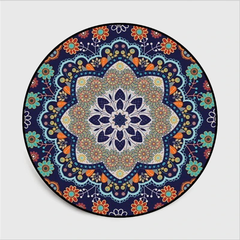 Ethnic Style Round Carpet Deep Blue Flower Pattern Carpets for Living Room Sofa Coffee Table Mat Non-slip Round Floor Mats
Ethnic Style Round Carpet Deep Blue Flower Pattern Carpets for Living Room Sofa Coffee Table Mat Non-slip Round Floor Mats