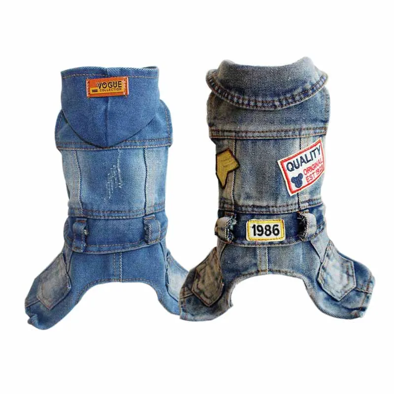 Фото Retro Denim Overalls for Dogs Four Legs Dog Jumpsuit Chihuahua Cowboy Puppy Kawaii Clothes Yorkie Spring Pet Costume | Дом и сад