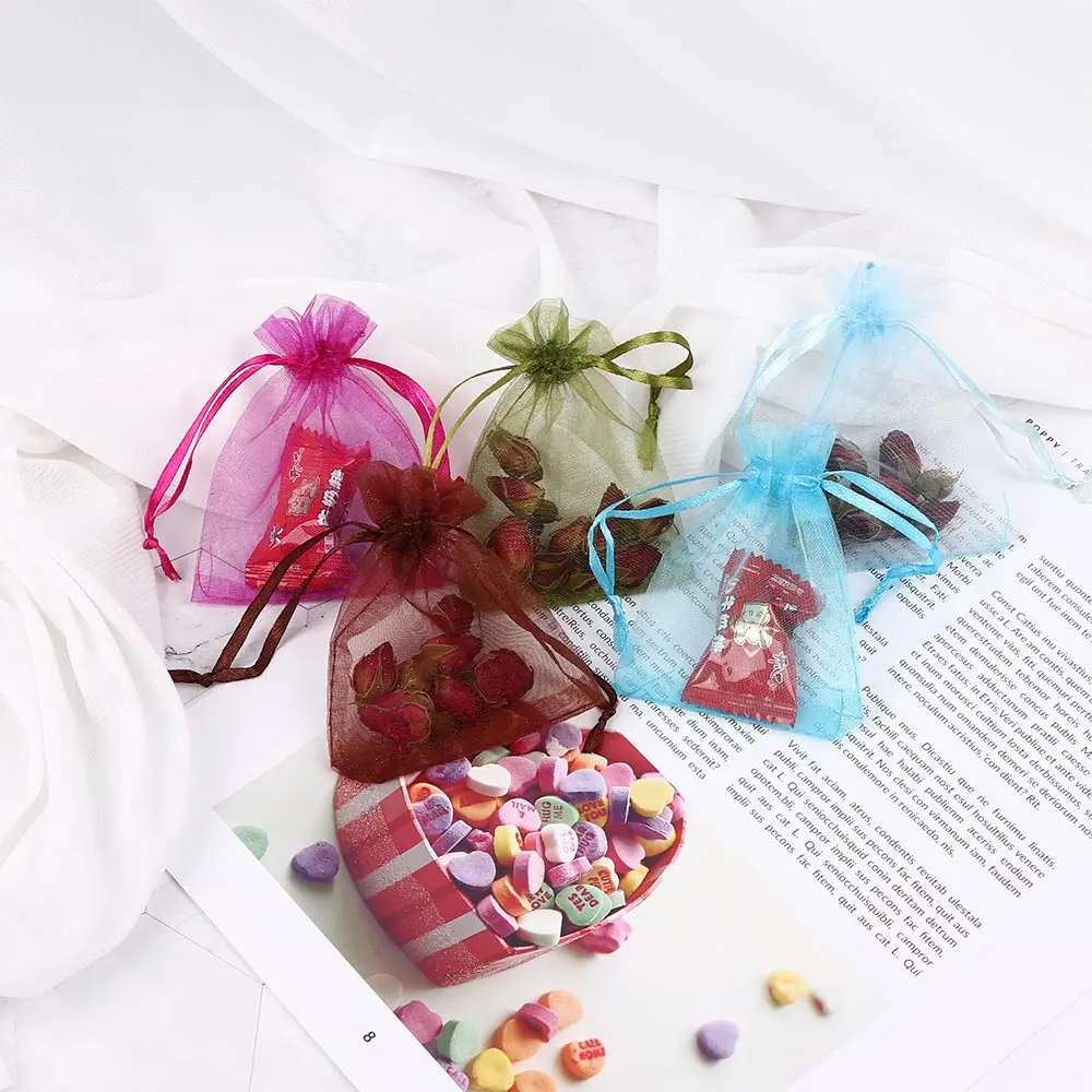 10pcs drawable organza bags gift bags jewellery christmas
