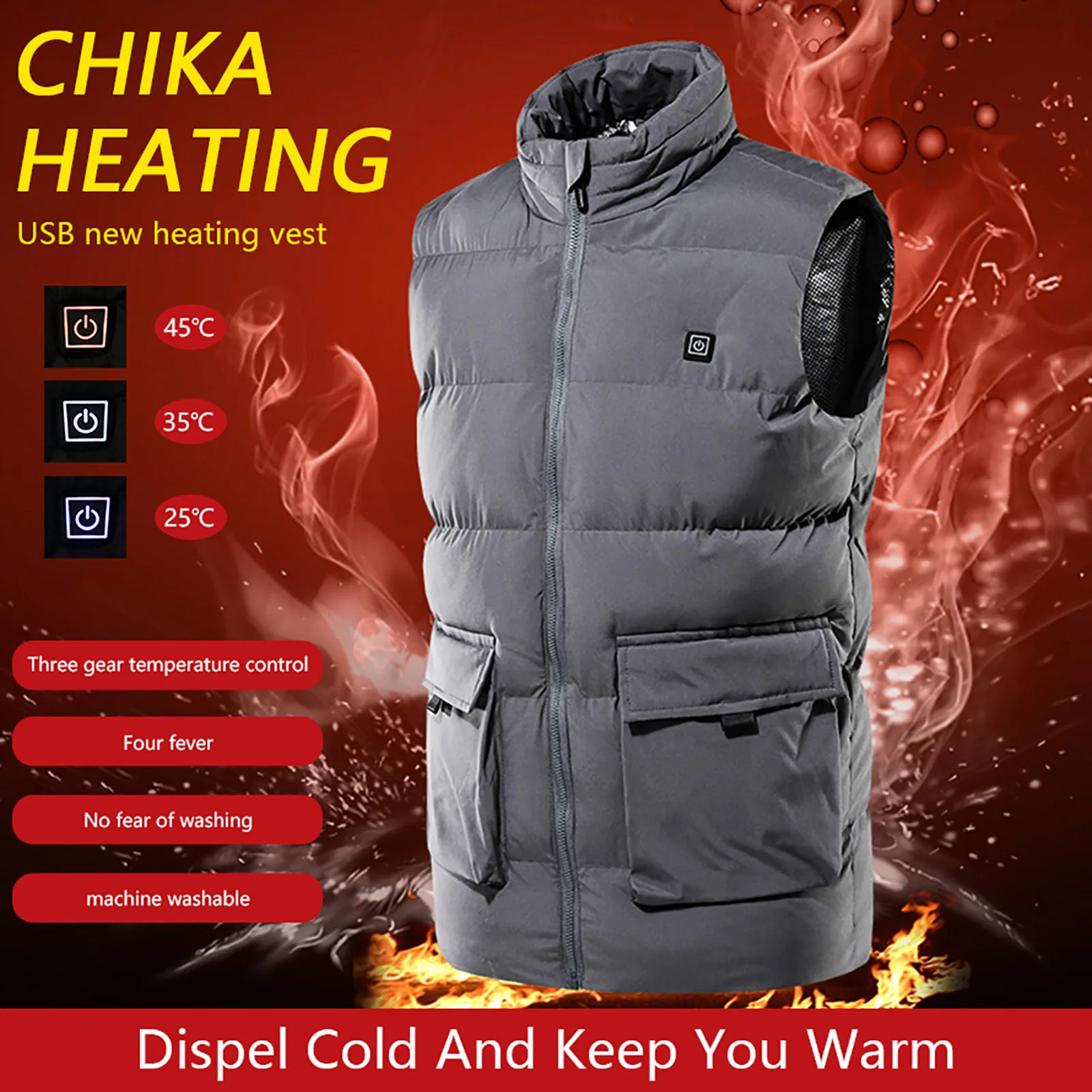 Smart Heated Vest Waterproof Winter Warm Men Women Heating Vest USB Infrared Flexible Electric Outdoor Jacket Tactical Vest
Smart Heated Vest Waterproof Winter Warm Men Women Heating Vest USB Infrared Flexible Electric Outdoor Jacket Tactical Vest