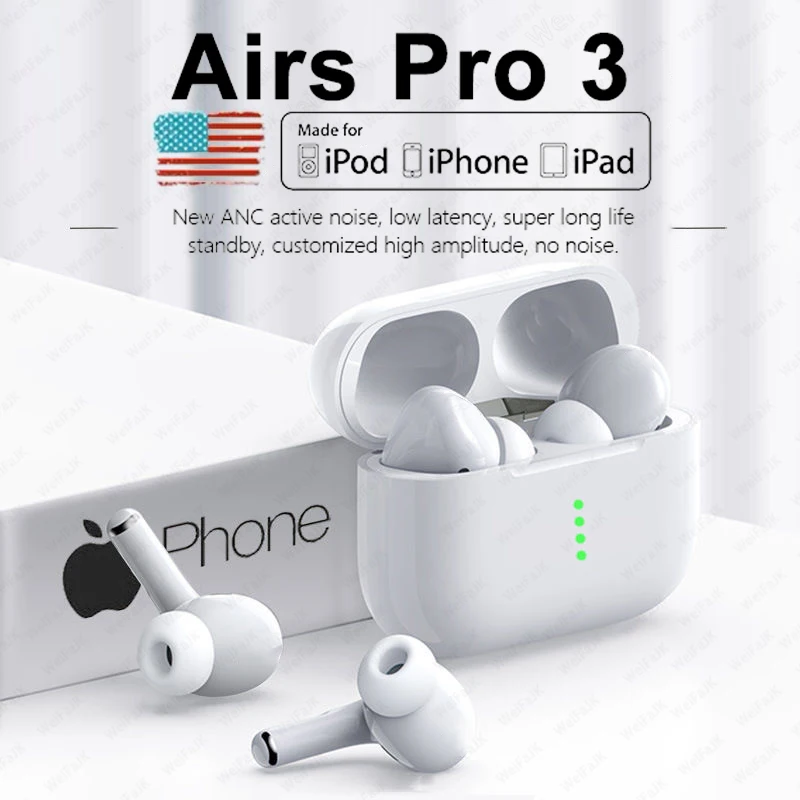 Оригинальные беспроводные наушники Apple AirPods Pro 3 TWS Bluetooth с микрофоном игровая