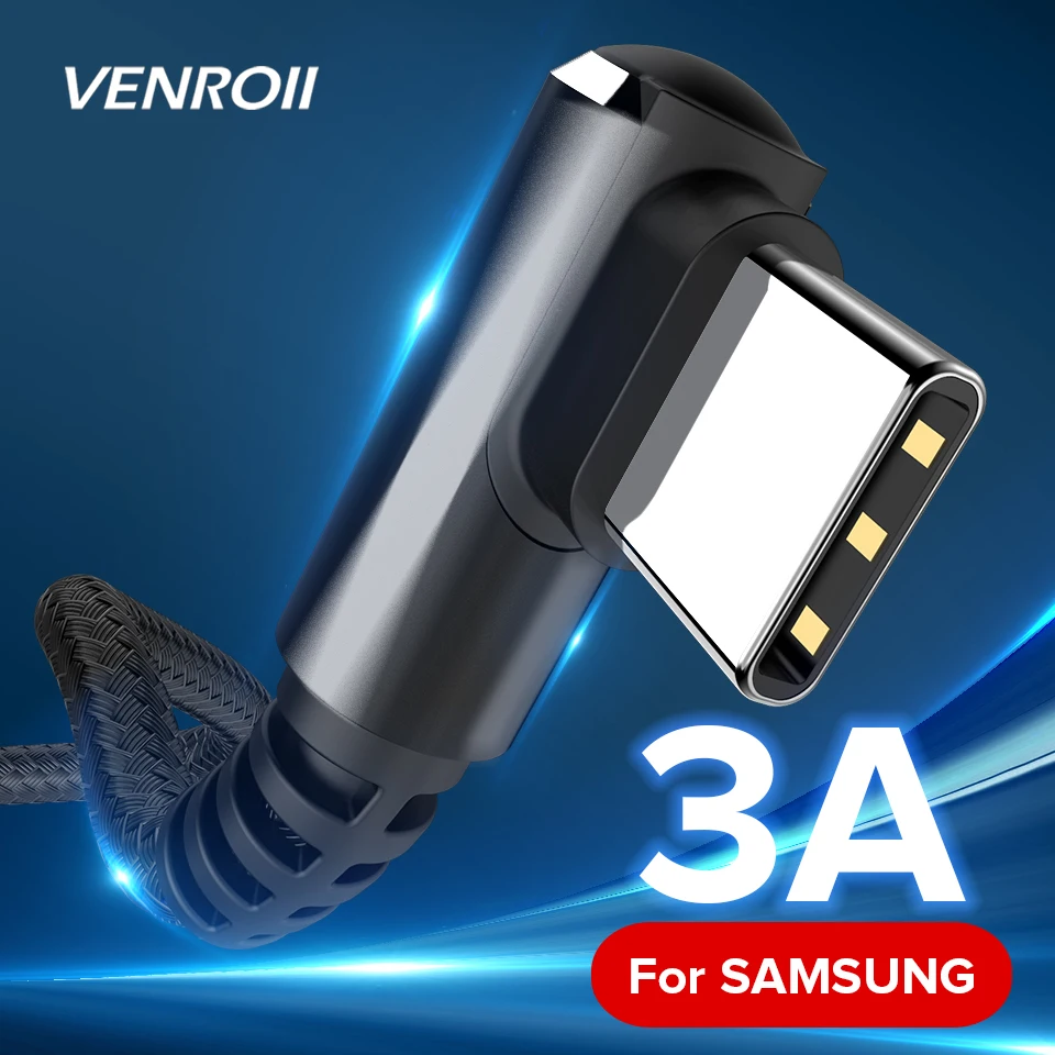 Venroii Cable USB Type C for Samsung Galaxy S10 S9 S8 Plus Fast Charging Type-C Cable for Xiaomi Mi 8 9 Oneplus 6 Android Phone
Venroii Cable USB Type C for Samsung Galaxy S10 S9 S8 Plus Fast Charging Type-C Cable for Xiaomi Mi 8 9 Oneplus 6 Android Phone