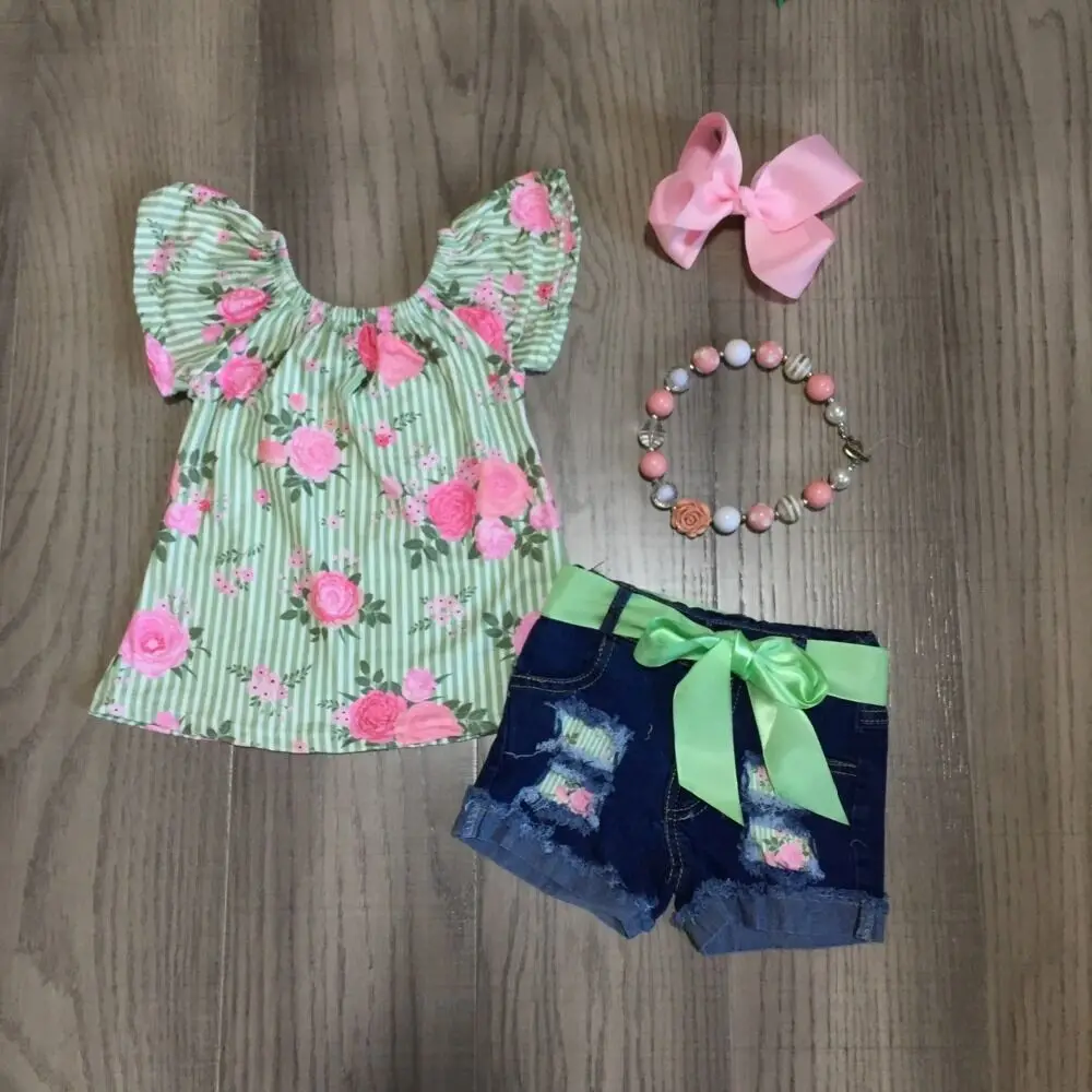 baby girls clothes girls floral outfits girl green shirt jeans shorts with belt children clothing with accessories
baby girls clothes girls floral outfits girl green shirt jeans shorts with belt children clothing with accessories