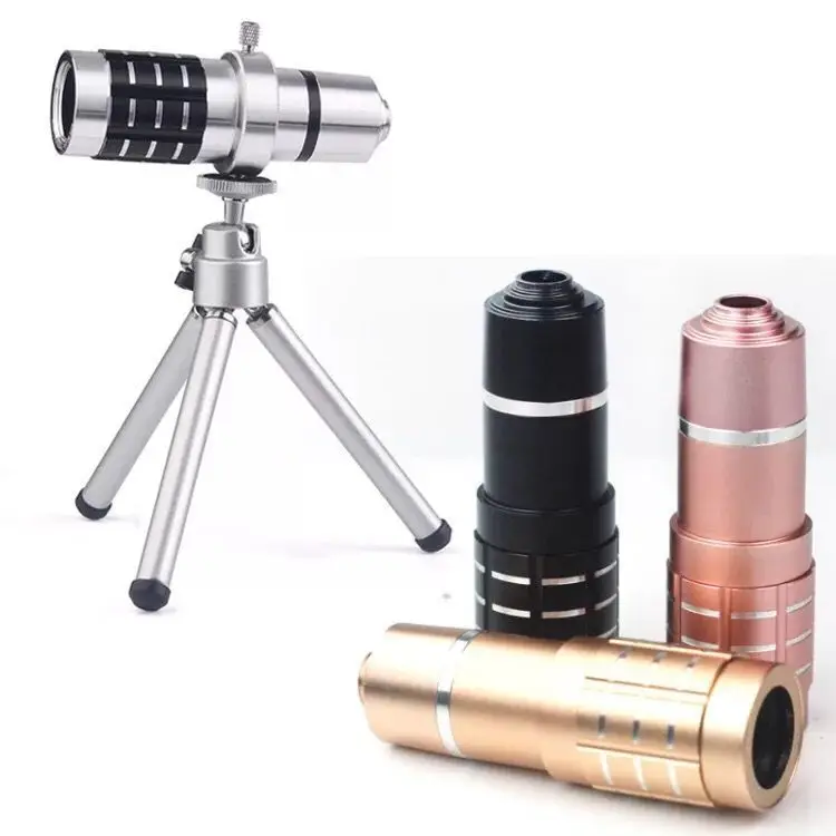 

For Speedy 12 Times Zoom All-Metal Mobile Phone Telescopic Lens Telephoto Lens Universal High-definition Photo Shoot Mobile Phon