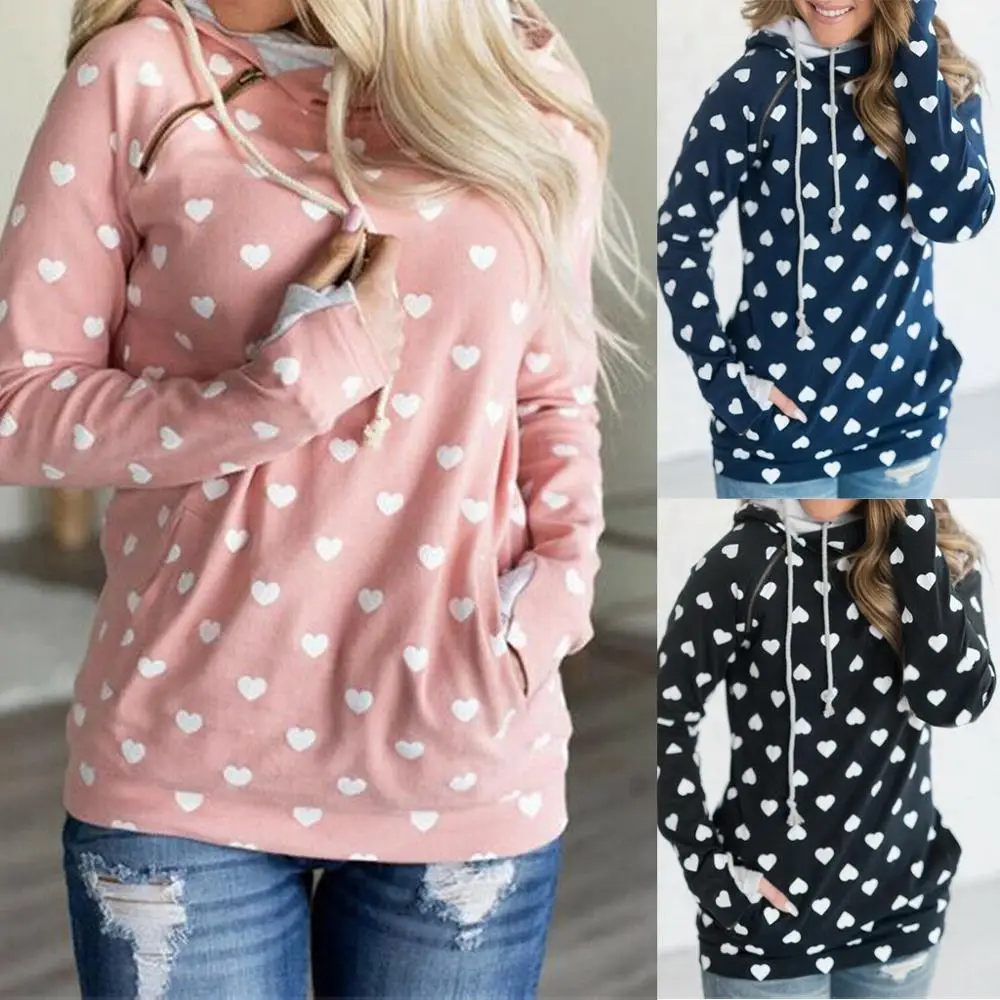 2019 Fashion Tolstovka Women Sweatshirt Casual Loose Long Sleeve Zipper Strappy sudaderas Polka Dot Tops busos para mujer A4
2019 Fashion Tolstovka Women Sweatshirt Casual Loose Long Sleeve Zipper Strappy sudaderas Polka Dot Tops busos para mujer A4