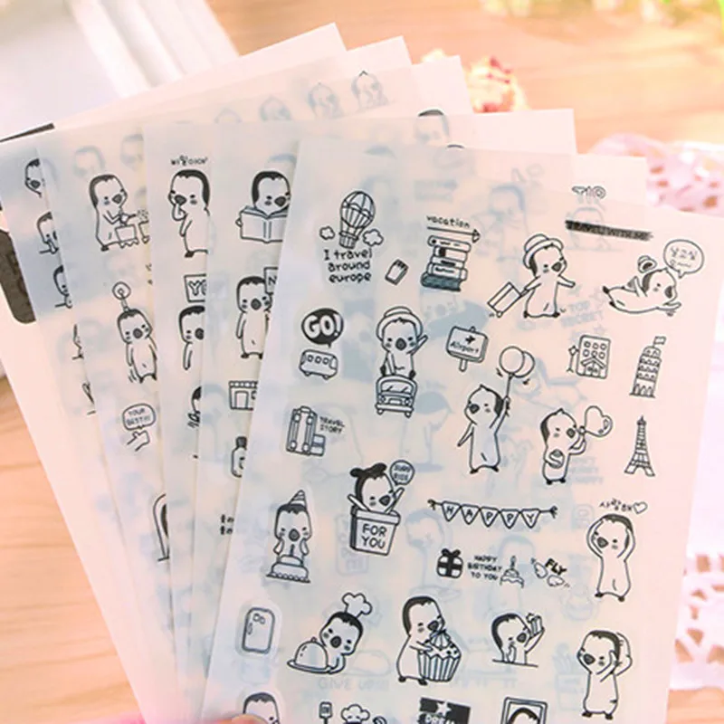 6 sheets /set creative Super Cute Little Penguin Decorative Sticker Diary Notebook Decorative transparent Stickers school supply
6 sheets /set creative Super Cute Little Penguin Decorative Sticker Diary Notebook Decorative transparent Stickers school supply