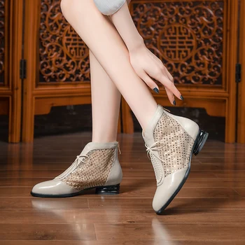 New Fashion Rome Round Toe Square Heels Zipper Women Ankle Boots Summer Breathable Mesh Party Casual Shoes Woman 
New Fashion Rome Round Toe Square Heels Zipper Women Ankle Boots Summer Breathable Mesh Party Casual Shoes Woman