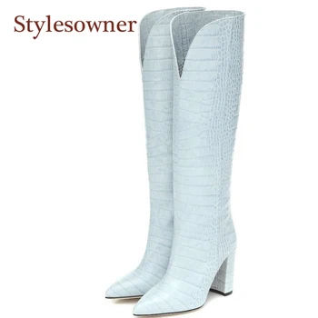 New Pointed Toe Thick Heel High Tube Catwalk Boots Crocodile Pattern Knee-length Long Tube Plus Size Women Boots 2021 New
New Pointed Toe Thick Heel High Tube Catwalk Boots Crocodile Pattern Knee-length Long Tube Plus Size Women Boots 2021 New