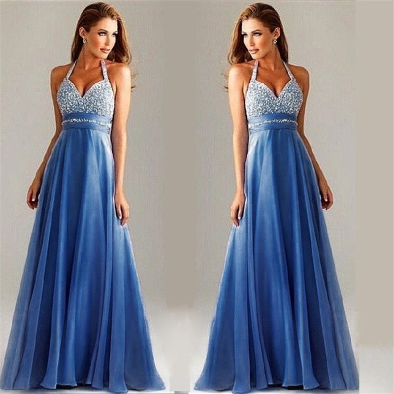 Robe de Soiree Longue Blue Chiffon Long Evening Dress Halter Ruched Gown Party Dresses Vestido Festa 2018 2019 V Neck Sleeveless
Robe de Soiree Longue Blue Chiffon Long Evening Dress Halter Ruched Gown Party Dresses Vestido Festa 2018 2019 V Neck Sleeveless