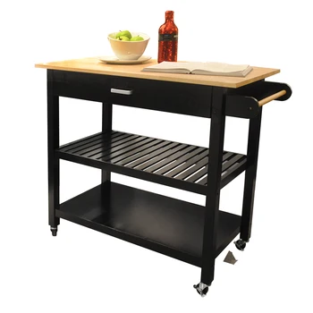 Kitchen Island Cart, Rolling Trolley Cart Utility Cabinet, with Rubber Wood Top, Easy -Clean with Towel Rack, one Drawer, Lockab
Kitchen Island Cart, Rolling Trolley Cart Utility Cabinet, with Rubber Wood Top, Easy -Clean with Towel Rack, one Drawer, Lockab