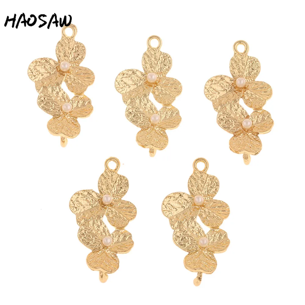 HAOSAW 17*31MM 6Pcs/Lot Double Flower Connect Charm Jewelry/Imitation Pearl Charm/HandMade Earring Finding/Earring DIY Charms
HAOSAW 17*31MM 6Pcs/Lot Double Flower Connect Charm Jewelry/Imitation Pearl Charm/HandMade Earring Finding/Earring DIY Charms