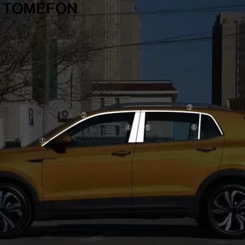 TOMEFON для Volkswagen T Cross 2018 2019 2020 модифицированное окно Яркая блестящая полоса крышка