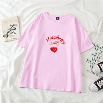 100% cotton Strawberry milk t-shirt women Harajuku t-shirt hip hop streetwear t shirt homme tops tees s-4XL
100% cotton Strawberry milk t-shirt women Harajuku t-shirt hip hop streetwear t shirt homme tops tees s-4XL
